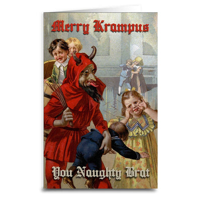 Merry Krampus You Naughty Brat Greeting Card: Card and Envelope Only