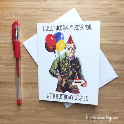 Jason Friday the 13th Birthday Card, Horror Birthday Card