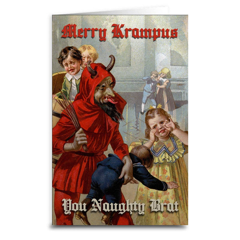 Merry Krampus You Naughty Brat Greeting Card: Card and Envelope Only